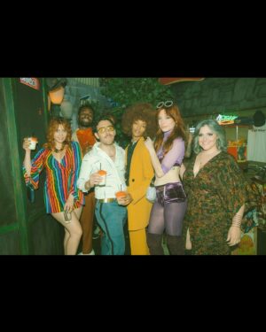Chloe Dykstra Instagram - So let’s dance this last dance. (Fun fact: My outfit was a modified swimsuit from the 1970’s). #NightFeverLA