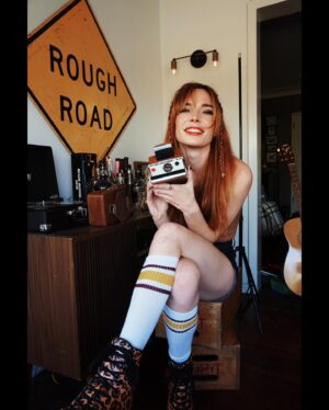 Chloe Dykstra Instagram - This Rollergirl getup was my ORIGINAL 2020 HALLOWEEN COSTUME ™ but then while shooting this I definitely fell off the apple boxes and probably broke my coccyx so I had to put my skates away for a few weeks. So enjoy the few shots I took before I slammed ass on the hardwood floor and pounded my fist on the ground like the WAP dance to distract from searing pain