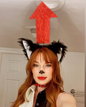 Chloe Dykstra Instagram - Pretty proud of my line-up of incredibly dumb costumes this year, anyway merry christmas 

*sexy anglerfish (📸: @theerikaishii)
*UpDog
*The Devil from Bedazzled