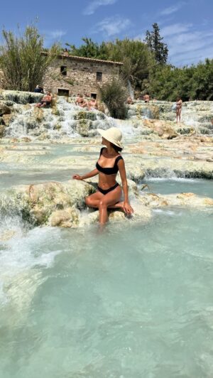 Christel Khalil Instagram - Relaxing days at Saturnia Thermal Baths in Tuscany!

#saturniathermalbath #tuscanyitaly #tropicofc