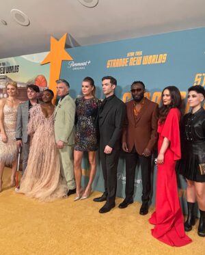 Christina Chong Instagram - If I took away one thing from last night’s premiere. It would be… “Boldly go”.

I almost didn’t take this role (personal reasons), but boy am I glad I did. 

When you jump off the cliff, into the unknown, putting full faith into the universe, somehow it rewards you with a sprinkling of magic space dust.

Star Trek fans, casting directors, creators, producers, writers, assistants, and all crew and cast… 

Thank You 🙏🏻✨⭐️💫

A special thank you to my agent @ollieazis and my manager @beachcomer22 and publicists @chprteam 

Stylist: @marieevealamode 
Hair: @kaylewilliams1 
Makeup: @anthonymerante 
Dress: @gretaconstantine

@startrek @startrekonpplus #strangenewworlds #startrek