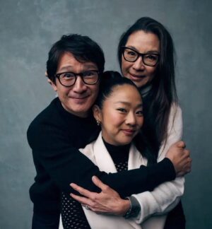 Christina Chang Instagram - What a beautiful sight. 

That it’s happening in my lifetime is so heartening. For those of us in the AAPI community to be able to witness this movie and the attention it’s receiving is phenomenal. Congratulations to @everythingeverywheremovie for your 11 Oscar nominations!! Our hearts are full 💛 🥯@michelleyeoh_official @kehuyquan @stephaniehsuofficial @thejameshong