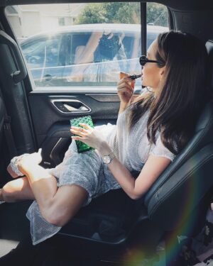 Christina Ochoa Instagram - ✨ omw… @oceana 
——
📷 @thebadzebra #bts  @oceanaseachange @ralphlauren @gucci @notedlosangeles @lalalexa @celine @biossance @oceana @jenichua @hair.by.shaysanfordfong