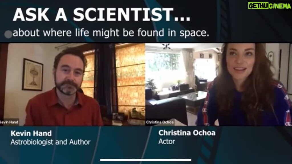 Christina Ochoa Instagram - Always such a pleasure talking about life in space with my friend and astrobiologist @kevin_peter_hand for @scientexchange #AskAScientist. ⁠⁠ ⁠⁠ Kevin's book "Alien Oceans: The Search for Life in the Depths of Space" is fantastic! ⁠ ⁠ Really proud to be part of this.⁠ ⁠⁠Watch the full video - Linkin.bio ⁠⁠ Story⁠ ⁠⁠ @scientexchange⁠⁠ ⁠ ⁠ ⁠