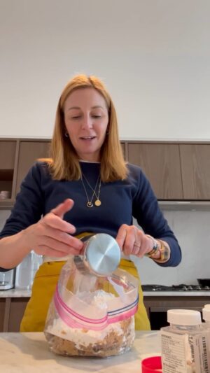 Christina Tosi Instagram - Puppy chow has been a Tosi household fave for years, this week we put a seasonal Sugar Cookies spin on it for the holidays. The Ziploc Stay Open Design Bag makes mixing it up a breeze which you know I love at Bake Club, and especially during the holidays. Get the recipe @ milkbarstore.com and everything you need to get after it at the link in my bio