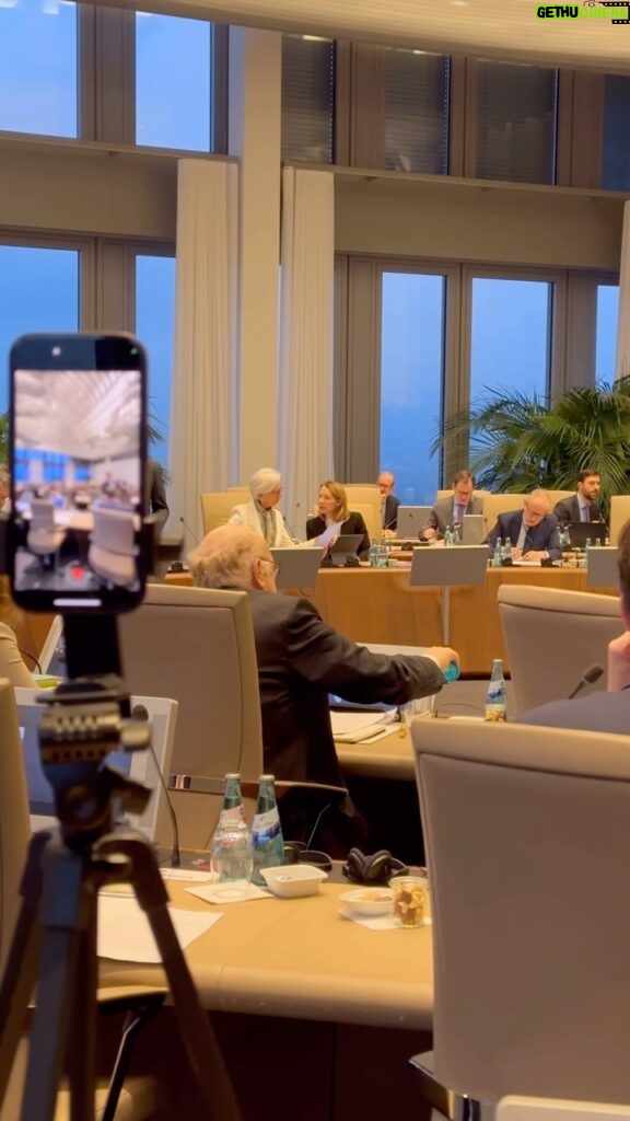 Christine Lagarde Instagram - Discussions on monetary policy are underway at our main building in Frankfurt.   Stay tuned for what the Governing Council decides and follow the live press conference with President @ChristineLagarde from 14:45 CET – more details via the 🔗 in our story!   #EuropeanCentralBank #Euro #Europe #ECB   🎥 by ECB