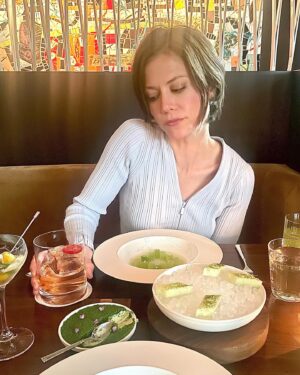 Claire Coffee Instagram - A love affair in 3 parts:
1. Skepticism
2. Surprise
3. Here are keys and a toothbrush, Cherry Blossom Cocktail @elevenmadisonpark, I am yours forever!