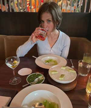 Claire Coffee Instagram - A love affair in 3 parts:
1. Skepticism
2. Surprise
3. Here are keys and a toothbrush, Cherry Blossom Cocktail @elevenmadisonpark, I am yours forever!