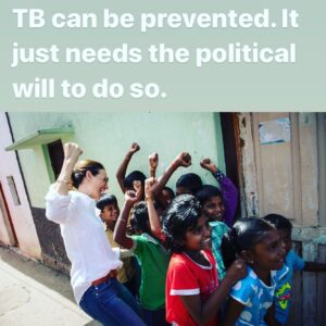 Claire Forlani Instagram - I`m Claire Forlani, ambassador for the International Union Against Tuberculosis and Lung Disease. As we live through these unsettling times, we are also seeing some extraordinary efforts to prevent, treat and eventually cure #COVID19.
Today I want to briefly say something about another infectious disease – tuberculosis.. Today is World TB Day. TB continues to kill some 1.6 million people a year. And it is mainly the poor and marginalised who are affected. 
Lat year I was honoured to visit an extraordinary group of women working to prevent TB in their own neighbourhoods in Malakpet slum community outside Hyderabad in India. These women are true warriors, an inspiration to all of us. The healthy futures of the children in the community are largely in their hands.  Let’s keep those beaming smiles on the faces! TB can be prevented, it just needs the political will and governments with a heart. Stay Home , Stay safe and lets take care of each other ❤️ #ItsTimeToEndTB #COVID19 #StayAtHome @TheUnion_TBLH #WorldTBDay