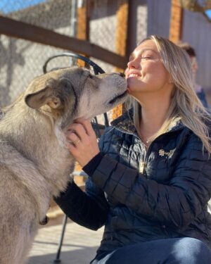 Clare Grant Instagram - Fell in love with a pack of wolves and now I’m ready go full on Princess Mononoke. 🐺 Thank you @apexprotectionproject for rescuing these wonderful creatures and giving them a safe life full of love and compassion. We are so appreciative of all you do! Everyone should check out @apexprotectionproject and see all of the great work they do.