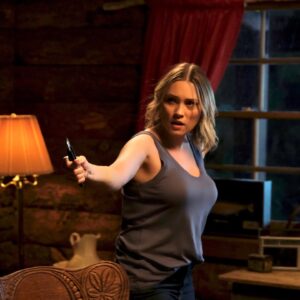 Clare Grant Instagram - Who’s on the other end of this knife?!! Find out tomorrow. #LethalLoveLetter premieres at 8/7pm on @lifetimemovies. 🔪🖤