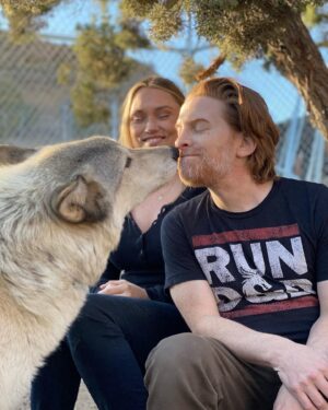 Clare Grant Instagram - Fell in love with a pack of wolves and now I’m ready go full on Princess Mononoke. 🐺 Thank you @apexprotectionproject for rescuing these wonderful creatures and giving them a safe life full of love and compassion. We are so appreciative of all you do! Everyone should check out @apexprotectionproject and see all of the great work they do.
