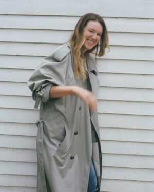 Clare Waight Keller Instagram - Back in August a young photographer approached me through Instagram about taking a portrait of me for his designer series, however I’m truly not one for this type of thing. Having a portrait taken is usually at the bottom of my list. 
But I decided to take a look at Andrew’s work and I really liked what I saw. 
It’s all shot on old cameras 35mm film or those pointn’shoot wind on pocket cameras - no way to see the results live as we do all the time today on digital. The other big difference is without all that jumping to look at the monitor to check the images we just chatted, got to know each other a bit.
So of course there is the element of the surprise and reveal when everything is developed. 
So here they are - the lovely unfiltered results 🖤. Thank you so much @anxxquinn for such a fun morning together in my neighbourhood.