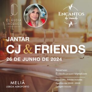 Cláudia Jacques Instagram - O Jantar Executivo deste mês em Lisboa será dia 26 no @melialisboaaeroporto. O diretor @paulosassetti e eu lá estaremos para vos receber. Beijinhos a todos 😘

#claudiajacquesrp #executivedinner #meliahotel #lisboa #claudiajacques_oficial #amigos
