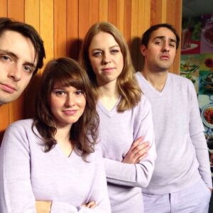 Claudia O'Doherty Instagram - 🇬🇧🇬🇧🇬🇧’Killing It’ starts in the UK on E4 on June 8!! It would be great for me if my British friends and followers (my followers ARE my friends) would watch it. I used to live in the UK. To prove it, I’ve provided a photo from a comedy pilot I made years ago with some of my British friends who are now the kings and queens of comedy there. Our idea for this photo was “purple”. I’ve also included a photo of Durdle Door on the Jurassic Coast. My favourite door in the world. Do you think the queen will like our show? Comments from British commenters only please. 🚪🚪🚪