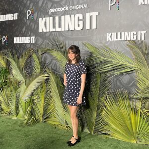 Claudia O'Doherty Instagram - Last night at the ‘Killing It’ screening! In one of the these photos Craig said “we should all do snake hands” but ultimately it was just me. The whole season comes out on April 14, but you can watch the first episode right now on @peacocktv and @stanaustralia. Thank you to @thegriceisright for styling, @kirinstagram for makeup, @ericka_verrett for hair, @hvn for dress and @byfar_official for shoes. #killingit