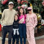 Clea Shearer Instagram - Christmas trip to Disneyland 🎄 We found our brick at the entrance that John and I got in 2005, ate pizza for every meal, and went on every ride possible. Sutton told me all about Groot and the Avengers (still have no clue), Stella *does* love the incredicoaster even though this photo shows otherwise, and John *does* hate the Matterhorn because his legs don’t fit in the bobsled. 🏰🎢🐭