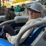 Clea Shearer Instagram - Christmas trip to Disneyland 🎄 We found our brick at the entrance that John and I got in 2005, ate pizza for every meal, and went on every ride possible. Sutton told me all about Groot and the Avengers (still have no clue), Stella *does* love the incredicoaster even though this photo shows otherwise, and John *does* hate the Matterhorn because his legs don’t fit in the bobsled. 🏰🎢🐭
