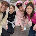 Clea Shearer Instagram - Christmas trip to Disneyland 🎄 We found our brick at the entrance that John and I got in 2005, ate pizza for every meal, and went on every ride possible. Sutton told me all about Groot and the Avengers (still have no clue), Stella *does* love the incredicoaster even though this photo shows otherwise, and John *does* hate the Matterhorn because his legs don’t fit in the bobsled. 🏰🎢🐭