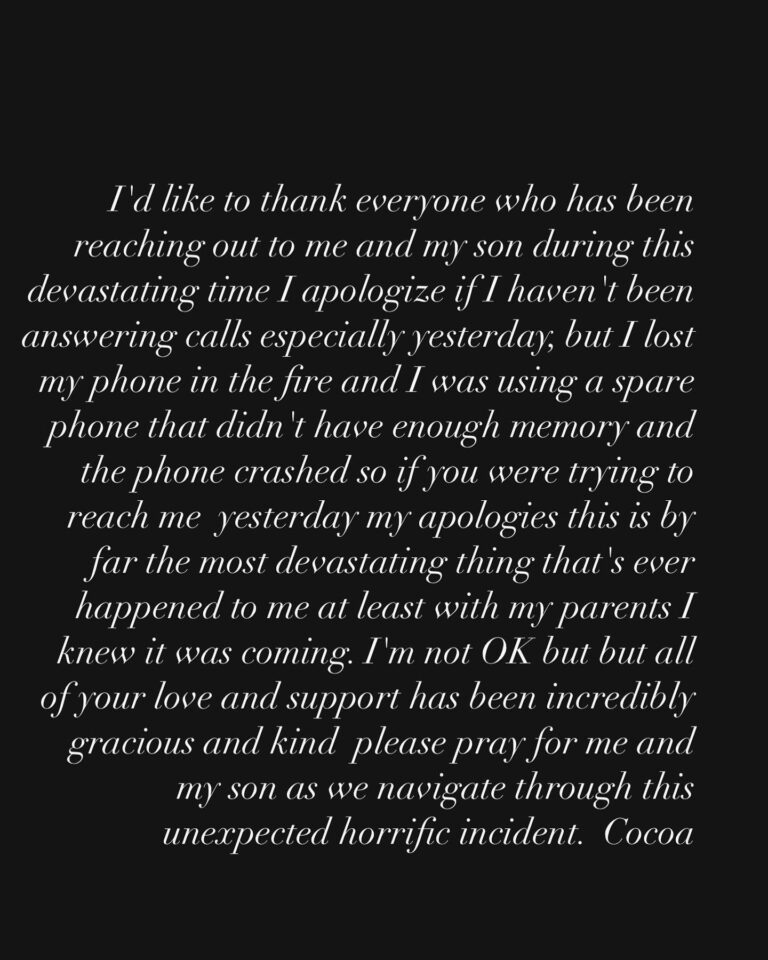 Cocoa Brown Instagram - Thank you for all your love, concern & support . Please continue to pray for us. #cocoabrownonefunnymomma #phoenixsworld #🙏🏾❤️