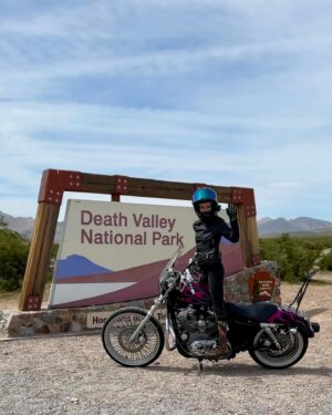 Cody Renee Cameron Instagram - Off the grid in Death Valley. 🏜️ 3 days of ripping thru the most incredible scenery: Bad Water Basin, Dante’s View, 20 Mule Road, Tecopa Hot Springs, Furnace Creek, Mesquite Sand Dunes and best of all, no cell phone reception. Only 3.5hrs outside LA or 1.5hrs outside Vegas. 

Follow @ironponyshow for this episode coming soon! 

Shoutout to my riding buddies @jigger.la @dynaloya 
#DeathValley #Badwaterbasin #dantesview #bikerbabe #chickswhoride #sportsternation #bikerchicksofinsta