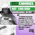 Cori Bush Instagram - Proud to be the sole candidate in Missouri’s 1st with endorsements from @abortionaction & @ppact. I will keep doing everything in my power to protect reproductive freedom. Together, we will defeat anti-abortion extremists & megadonors trying to divide us & strip away our rights.