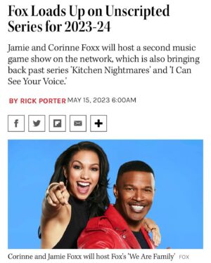 Corinne Foxx Instagram - WE ARE FAMILY coming 2024!🎶👨‍👧🪩 The Foxx Family is headed back to our home on @foxtv & we can’t wait for this new show! 🦊📺