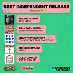 Courtney Barnett Instagram - Things take time, take time is nominated for 3 @aria_official awards! & amongst such great company. thank you all, especially @steezmeez and everyone involved & everybody for listening! 💙💙

photo by @marcelle_bradbeer
