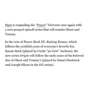 Courtney Kemp Agboh Instagram - This one’s for the true #PowerFans… who’s ready to see Ghost and Tommy together again?