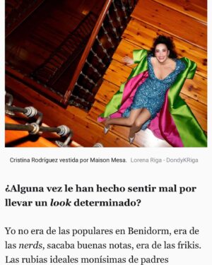 Cristina Rodríguez Torres Instagram - Esta entrevista me ha hecho especial ilusión, no por lo impecable, intachable y profesional que ha sido si no por quien me la hecho. @raul_rodo  es la persona que está de atrás de este artículo. Raul Rodríguez. ❤️ Nos conocimos hace muchos años, el tenia 23 años, yo muchos más y hablamos y nos miramos a los ojos. Raul empezaba su carrera profesional, estaba lleno de incertidumbre pero cuando lo conoces, sabes que va a llegar y Ha Llegado… y lo que te queda Amigo. Gracias. 😍 Y a todos lo que han hecho posible esta entrevista ha sido un regalo fantástico. @genelromero a ti sobre todo. A @cosmeticamimate por estar juntas y por la piel. @hoteltotem que nos acogió. @agatharuizdlprada @maisonmesa @lolacasademunt @15segundos_agencia las fotos son de @dondykriga y el maquillaje de @kilpa_19
