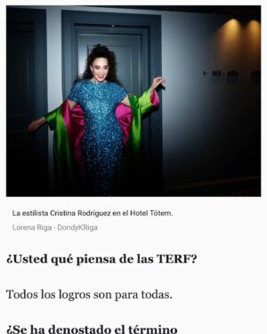 Cristina Rodríguez Torres Instagram - Esta entrevista me ha hecho especial ilusión, no por lo impecable, intachable y profesional que ha sido si no por quien me la hecho. @raul_rodo  es la persona que está de atrás de este artículo. Raul Rodríguez. ❤️ Nos conocimos hace muchos años, el tenia 23 años, yo muchos más y hablamos y nos miramos a los ojos. Raul empezaba su carrera profesional, estaba lleno de incertidumbre pero cuando lo conoces, sabes que va a llegar y Ha Llegado… y lo que te queda Amigo. Gracias. 😍 Y a todos lo que han hecho posible esta entrevista ha sido un regalo fantástico. @genelromero a ti sobre todo. A @cosmeticamimate por estar juntas y por la piel. @hoteltotem que nos acogió. @agatharuizdlprada @maisonmesa @lolacasademunt @15segundos_agencia las fotos son de @dondykriga y el maquillaje de @kilpa_19