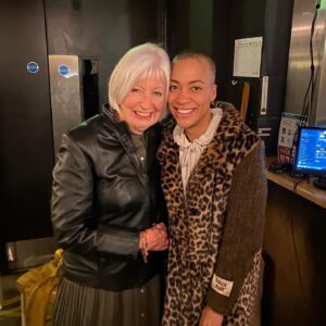 Cush Jumbo Instagram - This is my primary school teacher Angela or as I called her then ‘Mrs Stevens’. She taught me  26 years ago between the ages of 7 and 10 years old and she changed my life. She encouraged my love of reading and words, she gave me emotional stability and she made me feel like I could do anything. After teaching me for two years she recommended to my parents and the council that I should skip my last year of primary school and go straight to secondary school. She told me that she always knew I’d be a writer and actor. Tonight she saw me play Hamlet. Teachers: You do a draining, underpaid, bureaucracy-filled shit-heap of a job but my God it’s one the most important jobs in the world. Thank you for looking out for the little Cush’s in your class. Sometimes the only person that truly sees their potential is you ❤️❤️❤️
