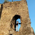 Dakota Schiffer Instagram - 002: BBC keepin’ it 100 ‘terrible tudors’ photos- @goldie.wixon @winona.schiffer and @beccabowiee outfit- @narclsslsm so nervous to get back into these outfits but this shoot and climbing up this giant wall in golden hour really made me fall in love with this look again!