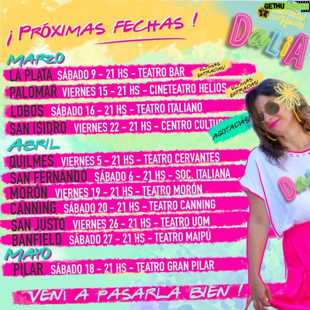 Dalia Gutmann Instagram - Acá van, todas juntitas, las próximas fechas de @tengocosasparahacer 🎉 ¿A cuál venís? Pronto mas novedades‼️ Y de paso pregunto: ¿A dónde te gustaría que vayamos con el show?