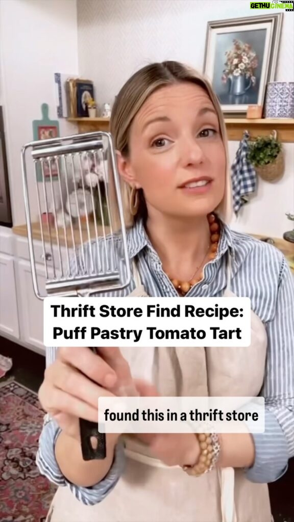 Damaris Phillips Instagram - What do you think? And also you should save this recipe! Puff Pastry Tomato Tart Ingredients: 1 sheet of puff pastry, thawed 1/3 cup pesto 1 cup smoked mozzarella, shredded 2-3 fresh tomatoes, thinly sliced 1 egg, beaten (for egg wash) 1-2 tablespoons Everything Seasoning Instructions: Preheat your oven to 400°F (200°C). Line a baking sheet with parchment paper. Unroll the thawed puff pastry sheet on a lightly floured surface. Using a rolling pin, gently roll out the puff pastry to smooth any creases and to slightly enlarge it. Move to the prepared baking sheet. Spread the pesto evenly over the puff pastry, leaving 1/2 inch border. Sprinkle the shredded smoked cheese evenly over the pesto layer. Lay the tomato slices over the cheese, slightly overlapping if necessary. Arrange them in a visually appealing pattern. Brush the edges of the puff pastry with the beaten egg. Sprinkle the Everything Seasoning generously over the entire tart, including the tomatoes and the edges of the puff pastry. Bake 25-30 minutes, or until the puff pastry is golden brown and puffed up, and the cheese is melted and bubbly. Remove the tart from the oven and let it cool slightly on the baking sheet before transferring it to a cutting board. Slice into squares or rectangles and serve warm or at room temperature.
