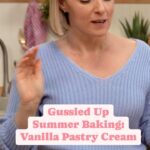 Damaris Phillips Instagram – What’s your favorite summertime dessert using pastry cream???
Vanilla pastry Cream
3/4 cup sugar
1/4 cup corn starch
1/4 teaspoon salt
6 egg yolks
1 1/2 cups evaporated milk (1 can)
1 1/2 cups half and half 
1 vanilla bean

In a medium bowl whisk together the sugar, corn starch and salt. Add the egg yolks and combine until thick and smooth. 

In a large heavy bottom pot, heat the evaporated milk and half and half until warm. Split the vanilla bean lengthwise and scrape out the seeds. Add the seeds to the milk mixture. Slowly pour the milk mixture into the egg mixture. Whisking constantly. 

Transfer the mixture back to pot and heat over medium low stirring constantly until the mixture thickens enough to coat the back of a spoon, about 6-8 minutes. 

Remove from the heat and pour into a glass bowl. Press a sheet of plastic wrap onto the top to prevent the top from drying out and refrigerate until cold, about 2 hours.