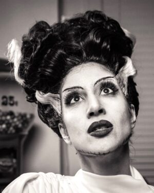Dana DeLorenzo Instagram - The @bouletbrothers Halfway to Halloween TV Special available now on @shudder & @amcplus . ⚡️monster thanks to @dastmalchian for inviting me to the scream screen x🖤
📸 : @steveagee 
makeup: @keltonfx
