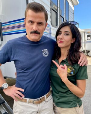 Dana DeLorenzo Instagram - This is a bit delayed due to strike but…MAN, I had THE BEST time working on @tacomafdtrutv ! What a hilarious, generous, kind group of ppl! @brokenlizard @heffernanrules @steve_lemme @heathermazur @hassieharrison @marcushenderson314 @hoganfilm @christopheravila_ 🚒 Kevin and Steve even found a way to incorporate my unscripted real-life broken foot! Love this bunch!! Thank you again gang! 
Season 4 Ep 6 “Valentine’s Day” directed by #LP written by @mikerepp and my character Gigi gives piece of work Eddie Penisi a piece of her mind! #TacomaFD  all 4 seasons now streaming on @netflix 
P.S. hey #AshvsEvilDead fans: this episode has accidental coincidental easter egg that may or may not involve blood, chainsaws, and middlefuckinfingers…