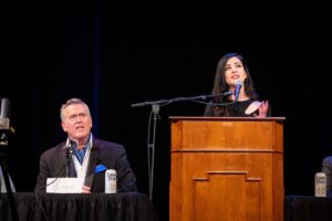 Dana DeLorenzo Instagram - Thanks again @shemp_malone for letting me be part of that Dais of Greats for your Roast @sf_sketchfest ! What a night!! My cheeks still hurt from too many laughs! Congrats to Roastmaster @danagould   Bruce & all his roasters on your killer sets! Special thanks to: David Owen, the hilarious @caseyley & @sahoyah (Fake Ted!) for all your help & brilliance, and Heather & Tammy for your help before during & after!  Still smell (and feel!) the burns… 😆 📸s by Jakub Mosur @jakubmosur 

#BruceCampbellRoast #sfsketchfest