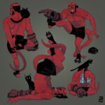 Dana Terrace Instagram - Old Hellboy doing yoga fanart. 🤷‍♀️