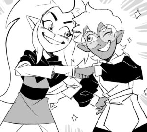Dana Terrace Instagram - The first 5 eps of #theowlhouse  s2b are premiering on #disneyplus April 27th!! Pls tune in for: 
🎆FOLLIES AT THE COVEN DAY PARADE! 
🕰ELSEWHERE AND ELSEWHEN! 
🐝 ANY SPORT IN A STORM! 
🥀 REACHING OUT! 
and 
🧃 THEM’S THE BREAKS, KID!
. 
I caught up with some promos on Twitter, these two were my fav.