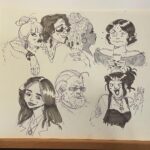 Dana Terrace Instagram - Faces while watching TV. Pencil, micron, copics. #inkdrawing #sketching