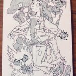 Dana Terrace Instagram - A cluster of sketchbook OCs that I’ve been drawing for years.