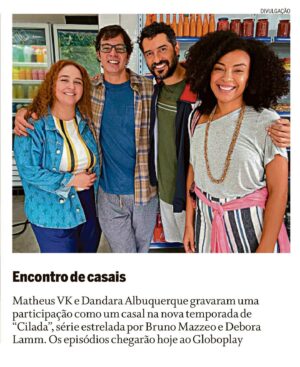 Dandara Albuquerque Instagram - Bom dia com boas notícias 🙌🏾

Hoje estreia Cilada na @globoplay série que tive a alegria de participar no episódio “Viagem com os amigos (dela)”. 🍿

Vcs vão conhecer a Bia e o Dudu, um casal um tanto quando excêntrico que junto com @flaviopardal e @karinaramil colocam Bruno e Débora em boas ciladas. 

O que mais gosto nessa história, além do fato de contracenar com @eumazzeo e @deboralamm em minha primeira experiência num trabalho de comédia, é que acho que todo mundo vai se identificar. Afinal, quem nunca viajou em grupo e teve que lidar com o desafio de conciliar diferentes personalidades, tempos, vontades? 

Acho que ao assistir, vcs vão lembrar de alguma situação parecida que já viveram, de algum amigo “sem noção” que te botou em furadas. E se vc não lembrar, pode ser que o amigo “sem noção” seja você 🤡🫠😂

Divirtam-se! Assim como nós nos divertimos nos bastidores gravando esse trabalho pra vcs! 🎬#ciladanagloboplay