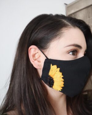 Daniela Bobadilla Instagram - Looks like mask are going to be the trending fashion item of 2020 😎 If you saw my stories, I've been having so much fun learning how to make my own masks! I wrote a whole blog post about it for @lessonslearned (LINK in BIO) after trying out different methods, I finally found one I like!⠀
⠀
I figure we're going to need a ton of reusable masks so I'm making all sorts out of repurposed t-shirts! Some casual, some for when we're allowed to go to fancy events. ⠀
⠀
Also trying my hand at embroidery. My way of adding a little bit of happiness to an accessory we might not necessarily have chosen for ourselves 😋