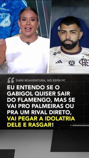Daniela Boaventura Instagram - Com a suspensão de Gabigol do futebol por dois anos, muito se fala sobre uma possível saída dele do Flamengo. O que você acha, fã de esporte? 🤔

#FutebolNaESPN #Gabigol #Flamengo #Palmeiras #Futebol