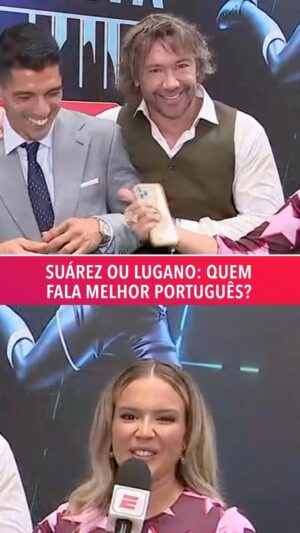 Daniela Boaventura Instagram - A @danielaboaventura fez um desafio de português para o Suárez e o Lugano 👀 
Quem se saiu melhor? 🇺🇾🇧🇷

#BolaDePrataESPN