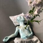 Daniella Pineda Instagram - “Fear not, the Body is just a Cocoon.” . . . Clay, Acrylic, Wire, Tissue Paper. By Me.