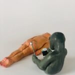 Daniella Pineda Instagram - “ET probe home.” • • Acrylic and clay. By me.