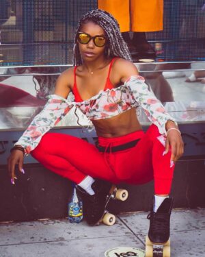 Danielle E. Hawkins Instagram - Meet @itsmshawkins2u 🙌🏽✨

Danielle is a SoCal native and roller skater since she could walk. She loves to express her black joy through the 3 C’s, community, communication and culture. She empowers her community by amplifying Black voices and businesses. Some of her favorites are @thenoblebrand @staygoldencosmetics and @pipedreamsapparel_customs 🖤

Thanks to her mother that introduced her to her passion and now, career, Danielle took advantage of the absence of black representation in the entertainment industry and has been thriving as a skater, dancer, and actress. 

Her words of wisdom for the Black community navigating through an anti-black world are to be “UNAPOLEGETIC and HONEST!”, and to always “remember, we got the SAUCE!!” 

If you are looking for ways to support as a non-black person, Danielle’s advice is to “truly listen and acknowledge the uncomfortable truth of what is surpressed, and allow the Black Community to speak on their own experience.”

#blackhistorymonth #blackfutures #moonlightroller #rollerskating #blm